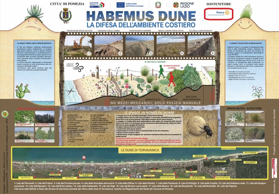 Il Rotary Club Pomezia-Lavinium sostiene il progetto "HABEMUS DUNE"